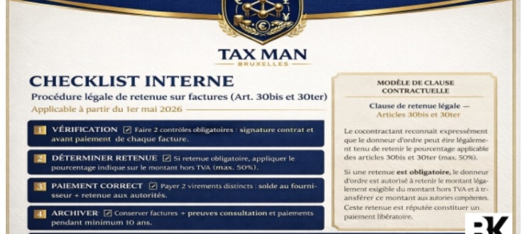 À compter du 1er mai 2026, la logique de contrôle “dettes sociales/fiscales” liée à l’obligation de retenue sur factures franchit un cap  