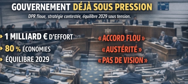 Gouvernement bruxellois : sortie de crise fragile, examen budgétaire à haut risque  