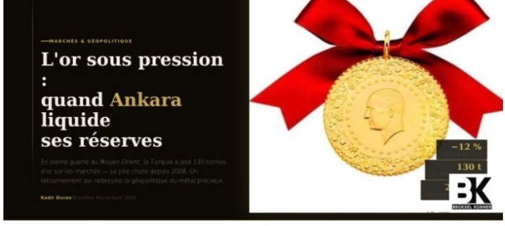 L'or sous pression : quand Ankara liquide ses réserves et redessine le marché mondial  