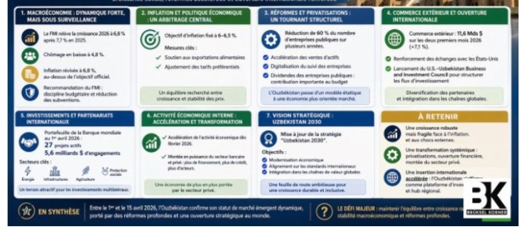 Ouzbékistan : une économie en accélération maîtrisée Analyse  du 1er au 15 avril 2026  
